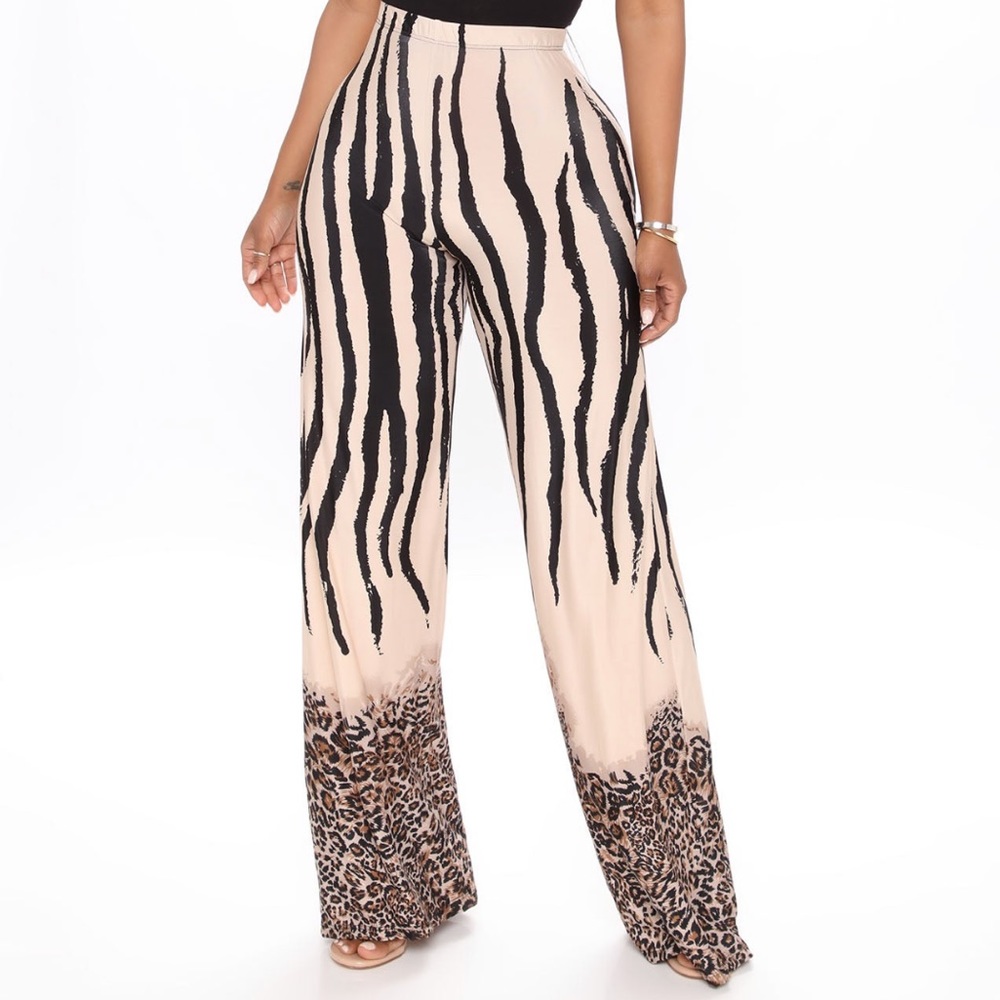 Leopard print flare pants fashion nova